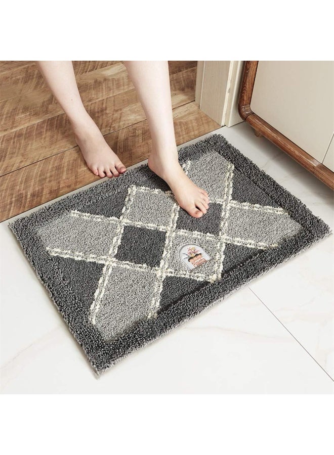 EBREEZZ Diamond Pattern Bathroom Floor Mat – Ultra Soft & Highly Absorbent Non-Slip Bath Rug - Image 2
